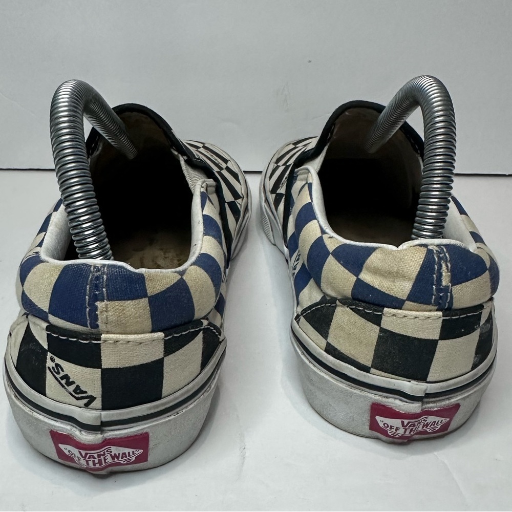 UsedVans Black and White Checkerboard Slip-On Sneakers - Picture 5 of 8